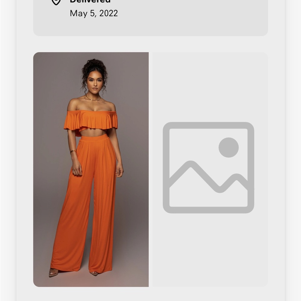 JLUXLABEL Orange Wide-Leg Jumpsuit with Off-Shoulder Design